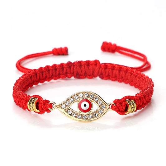 Pulsera Turca Ojo Protector – Hecha a Mano con Cuerda Roja Trenzada
