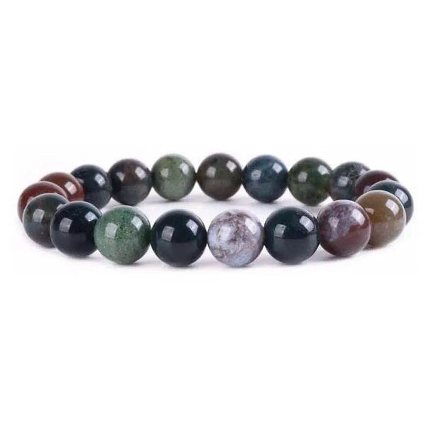 KFT Handmade Natural Crystal Quartz Semi Precious 6mm 8mm 10mm Gemstone Healing Reiki Round Beads Stretch Bracelet 7inch