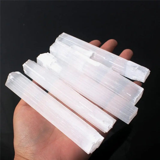 Varita de Selenita Natural – Piedra de Yeso Blanco | Sanación, Energía y Purificación Espiritual