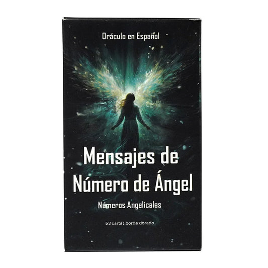 Cartas Oráculo “Mensajes de Números de Ángel” – 53 Cartas con Borde Dorado