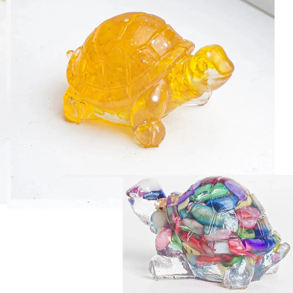 Set de 2 Tortugas de Cristal Natural – Decoración Espiritual con Resina | Sanación, Meditación y Energía Positiva