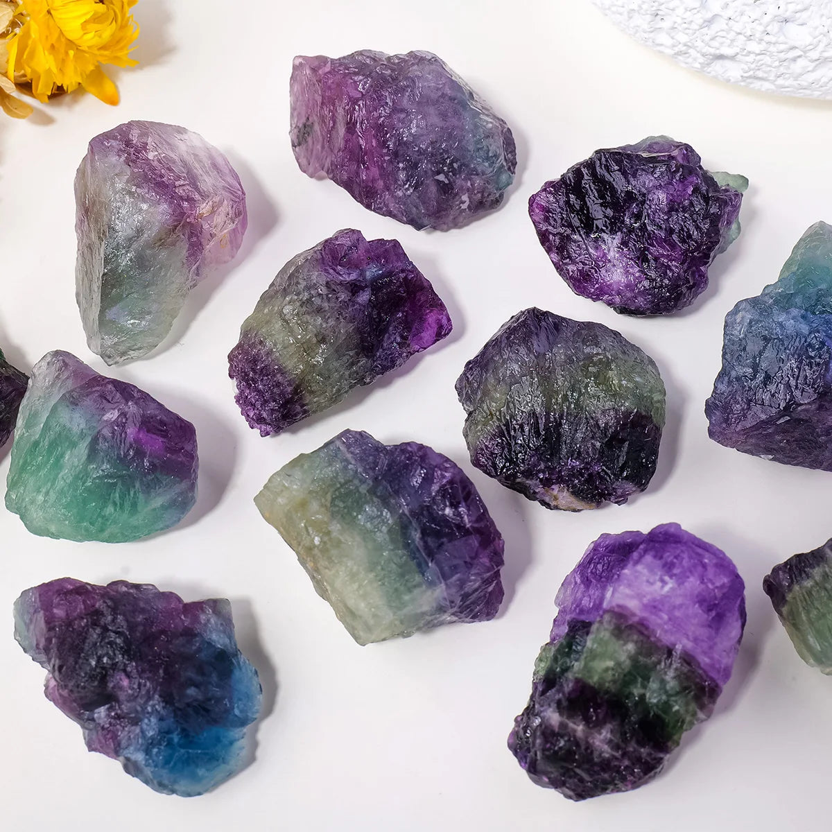 Fluorita Arcoíris Natural en Bruto – 50g | Piedra de Sanación, Amor y Claridad Mental
