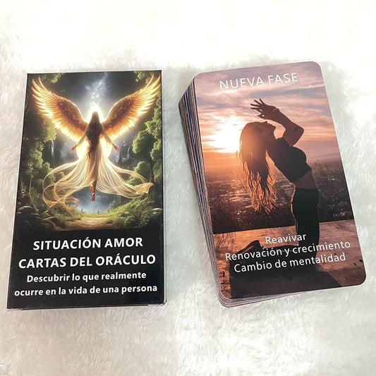 Cartas Oráculo de Situaciones Amorosas – Baraja en Español con Palabras Clave (53 Cartas)
