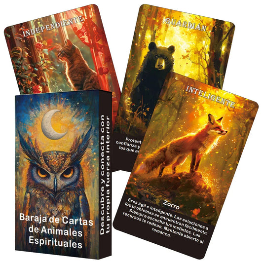 Tarot de Animales Espirituales – Baraja de 52 Cartas en Español