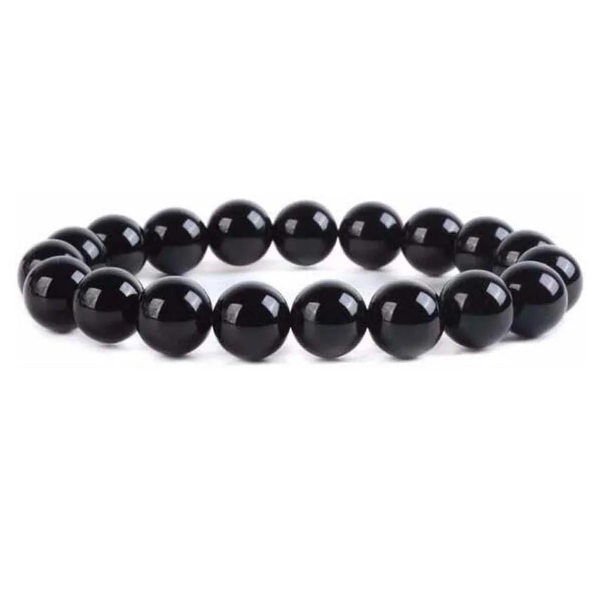 KFT Handmade Natural Crystal Quartz Semi Precious 6mm 8mm 10mm Gemstone Healing Reiki Round Beads Stretch Bracelet 7inch