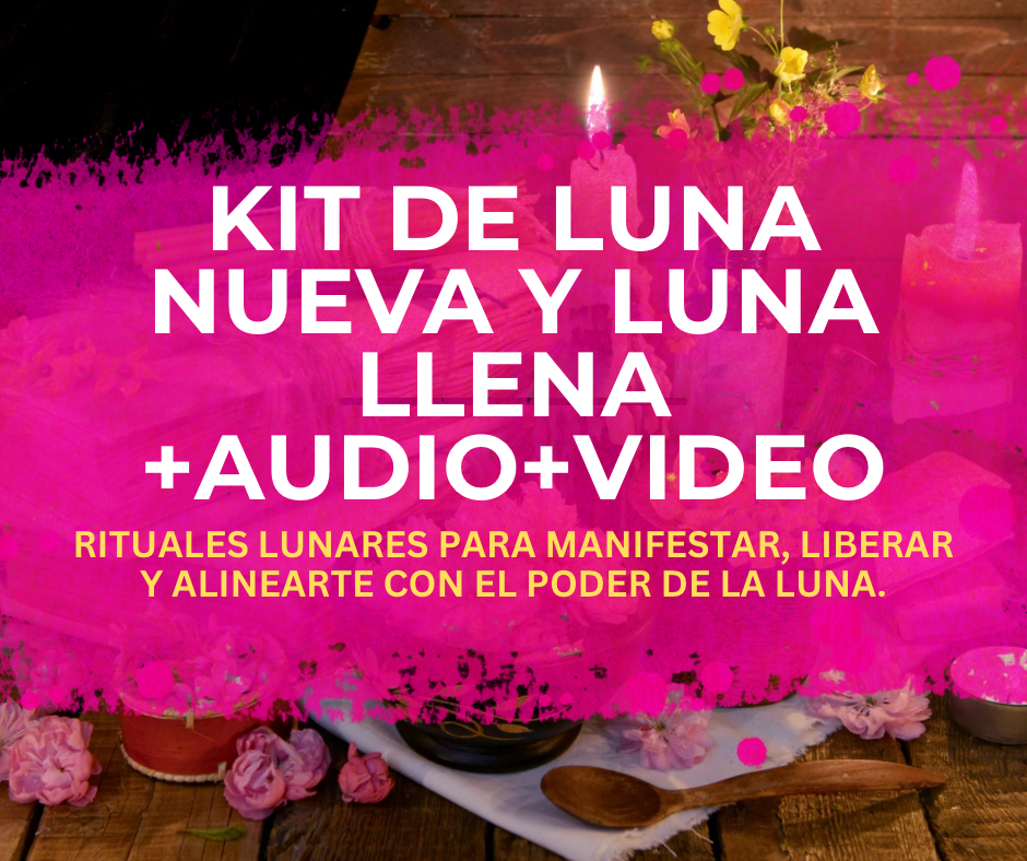 Kit de limpieza energética con elementos para rituales lunares y guías en audio y video