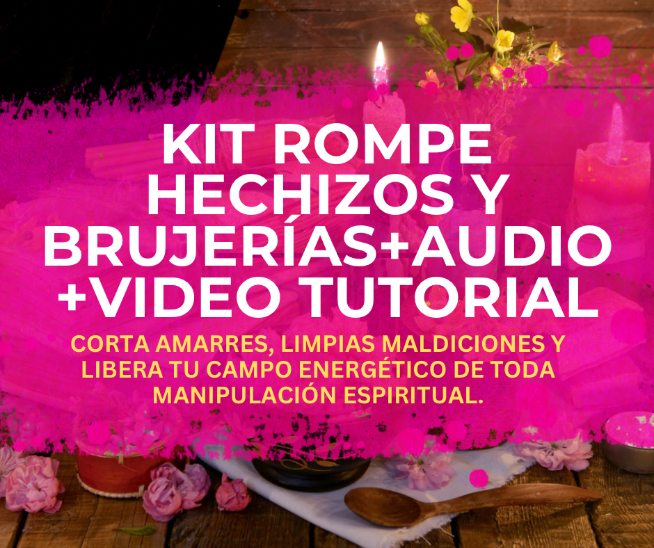 Kit de limpieza energética con ingredientes para romper hechizos y brujerías, incluye tutorial en video